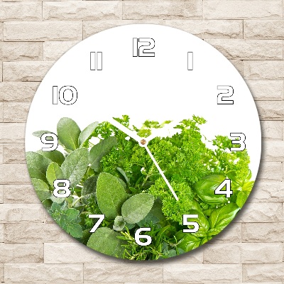 Horloge ronde murale Herbes aromatiques