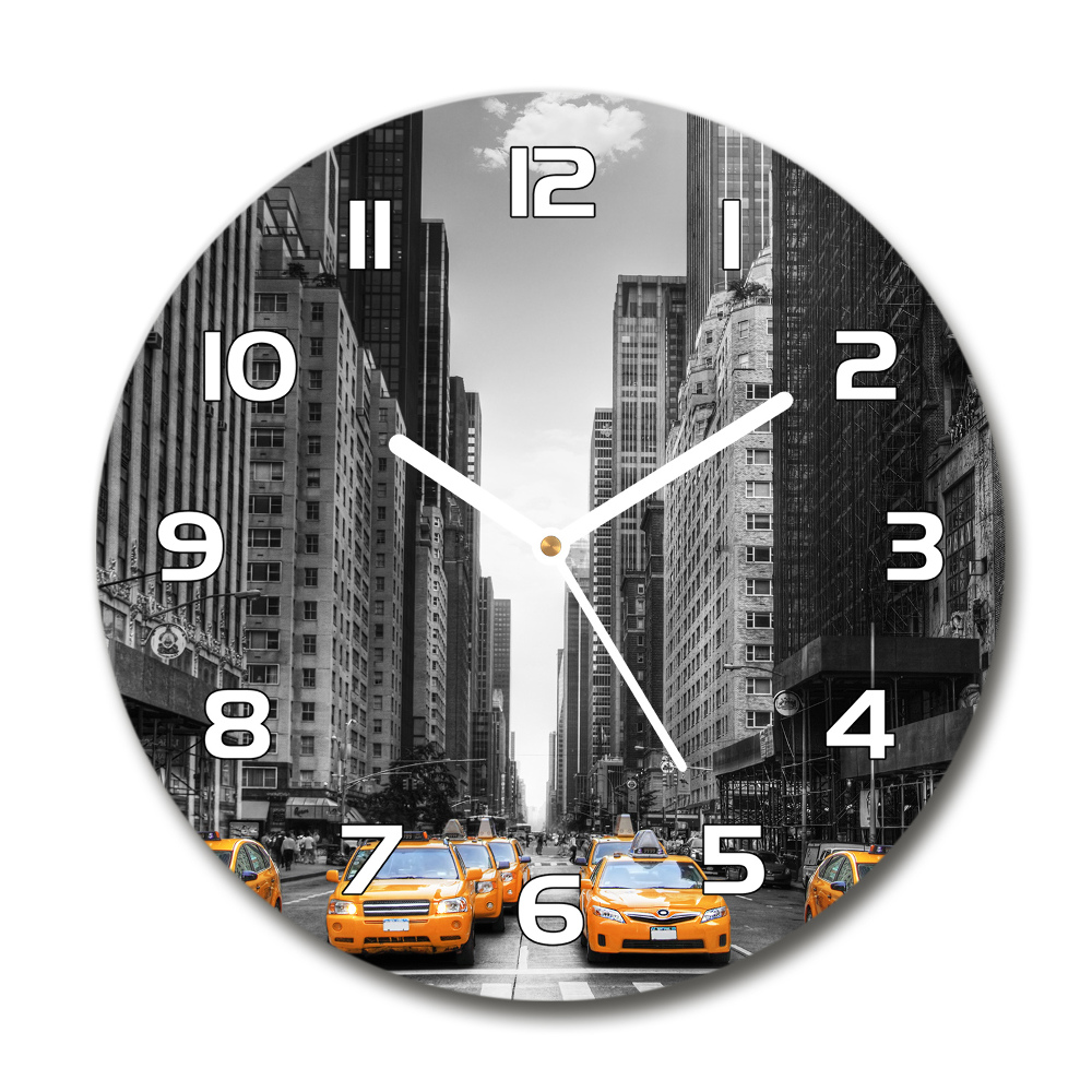 Horloge ronde murale Taxis New York