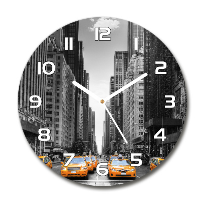 Horloge ronde murale Taxis New York