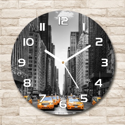 Horloge ronde murale Taxis New York