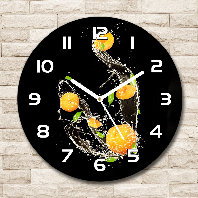 Pendule murale ronde Abricots et eau