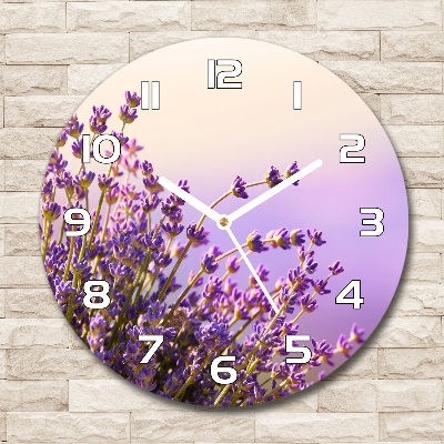 Horloge ronde murale Lavande violette