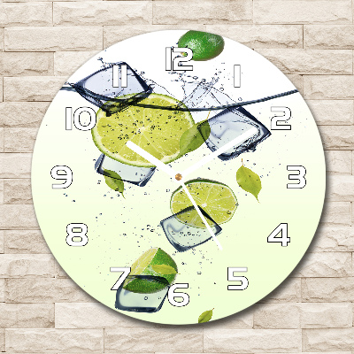 Horloge ronde murale Citrons verts et glace