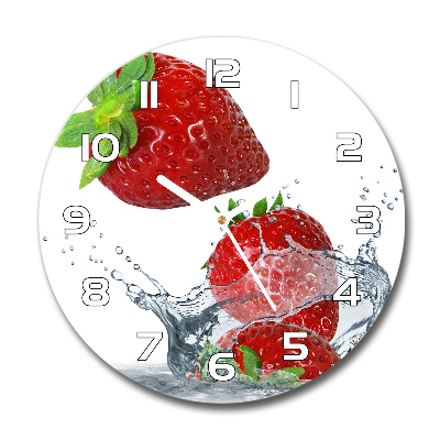 Horloge ronde murale Fraises et eau