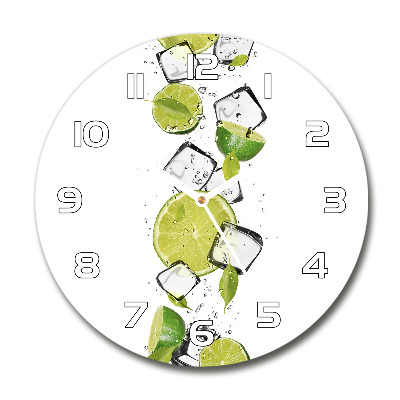 Pendule murale ronde Citron vert sur glace