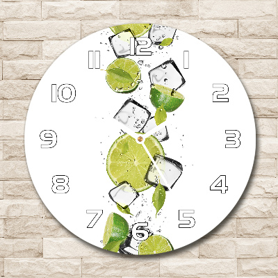 Pendule murale ronde Citron vert sur glace