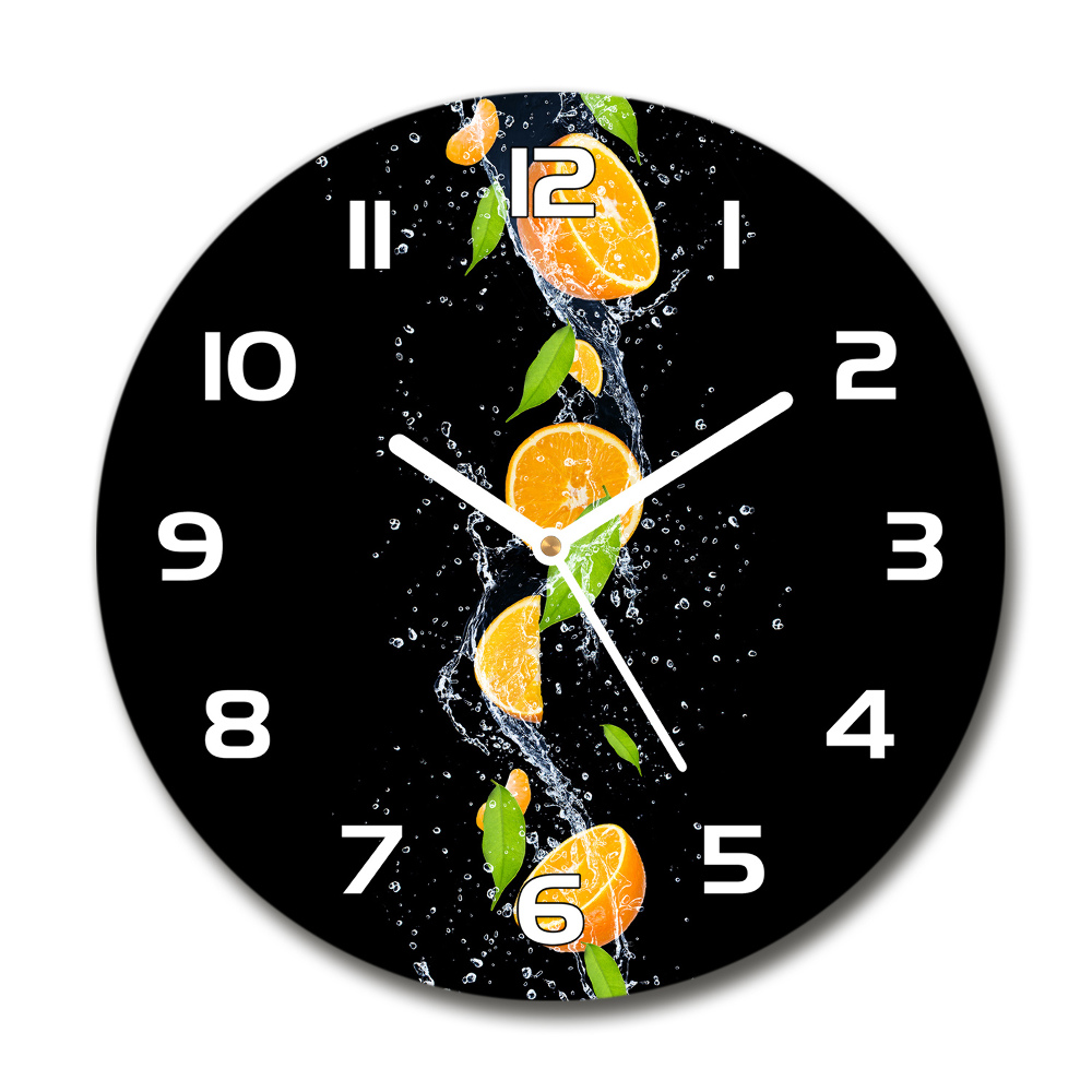 Horloge ronde murale Oranges et eau