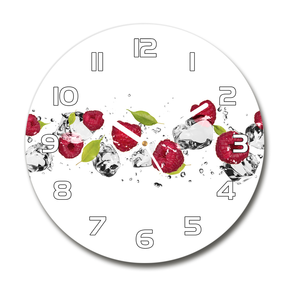 Horloge ronde Framboises et eau