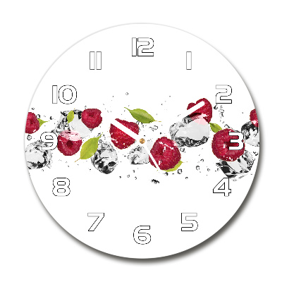 Horloge ronde Framboises et eau