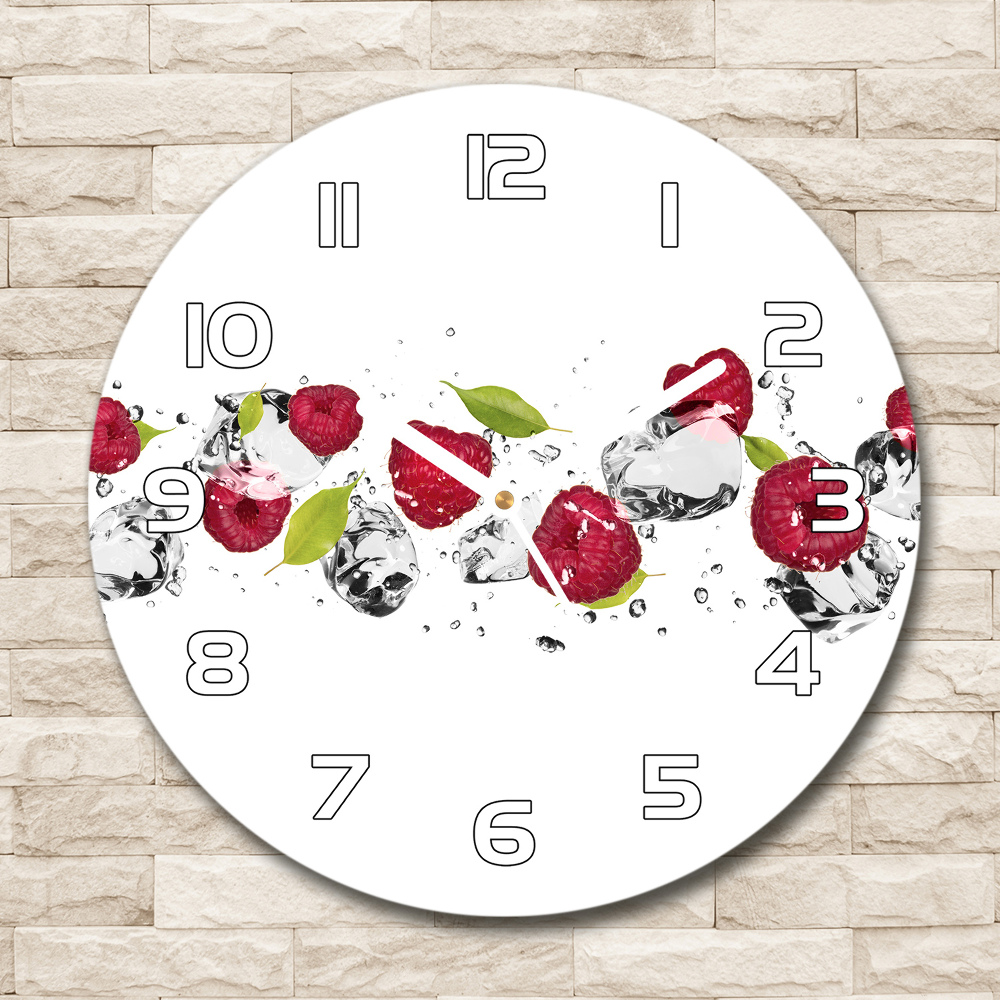 Horloge ronde Framboises et eau