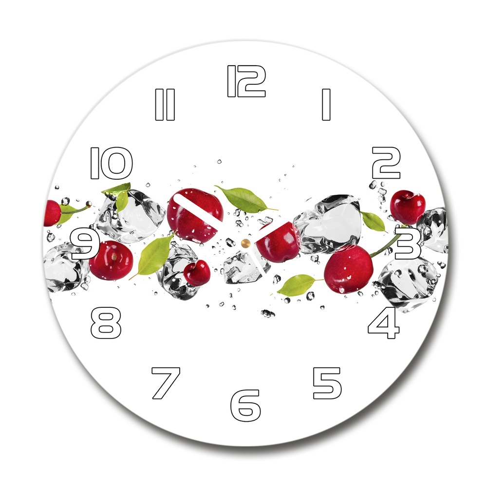 Horloge ronde Cerises et eau