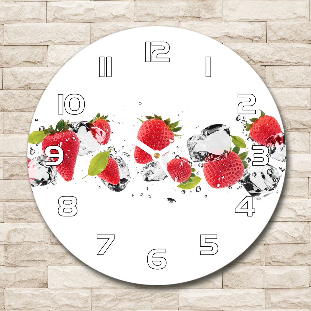 Horloge ronde Fraises glaçons