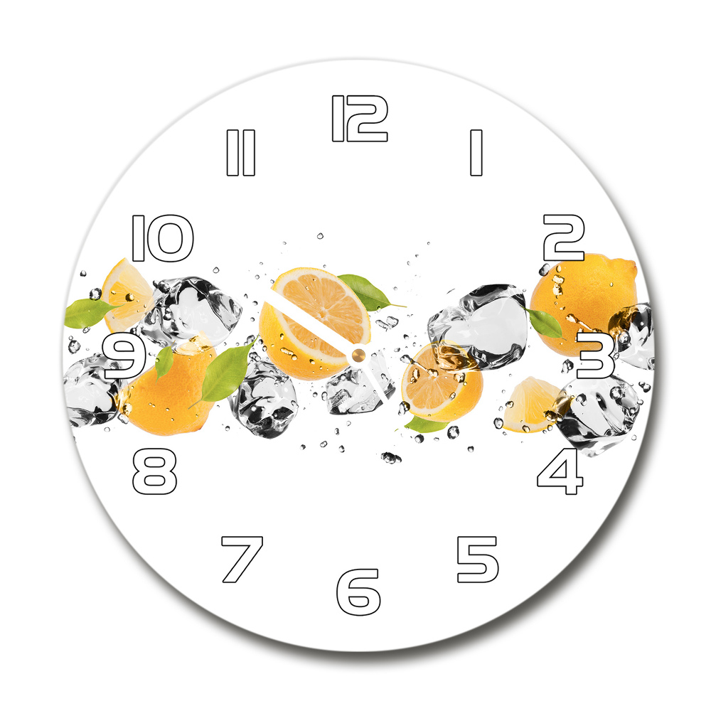 Horloge ronde Citron et eau