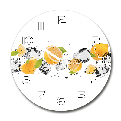 Horloge ronde Citron et eau