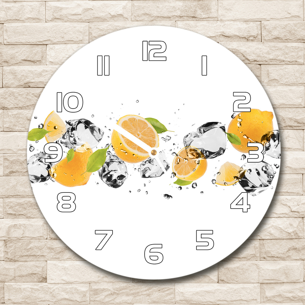 Horloge ronde Citron et eau