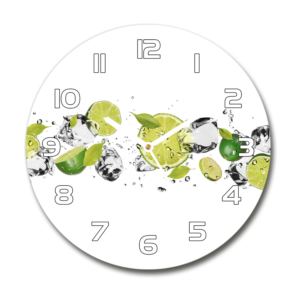 Horloge ronde Citron vert et eau