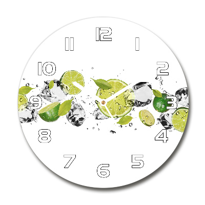 Horloge ronde Citron vert et eau