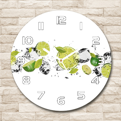 Horloge ronde Citron vert et eau