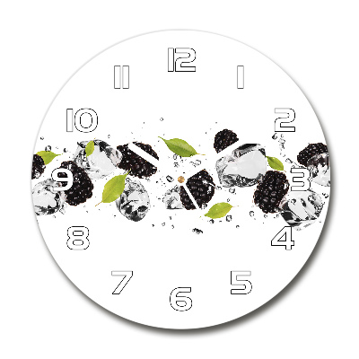 Horloge en verre ronde Cerises et eau