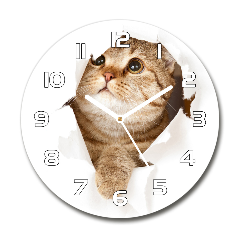 Horloge ronde Chat