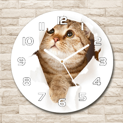 Horloge ronde Chat