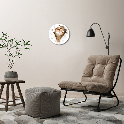 Horloge ronde Chat