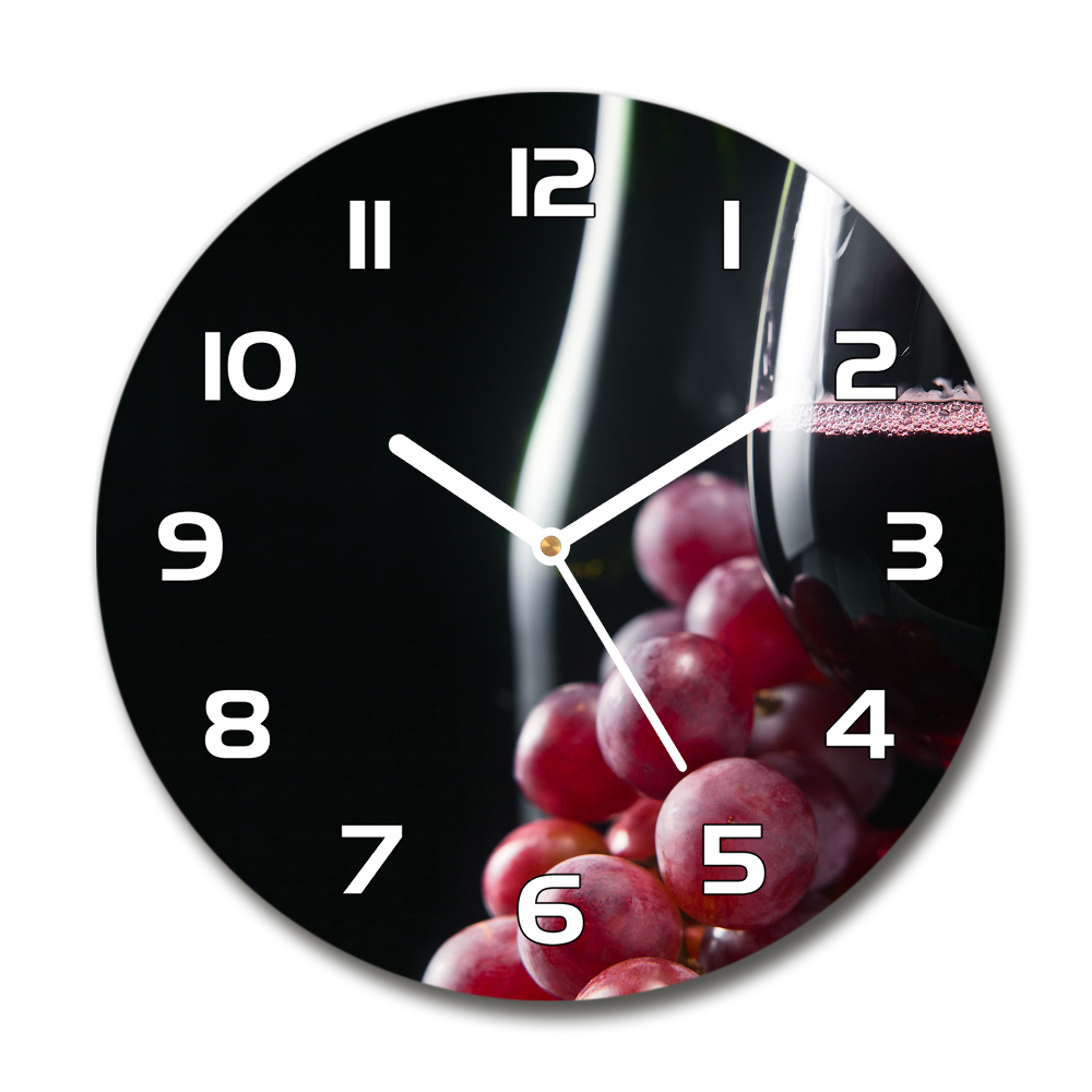 Horloge ronde Raisins et vin