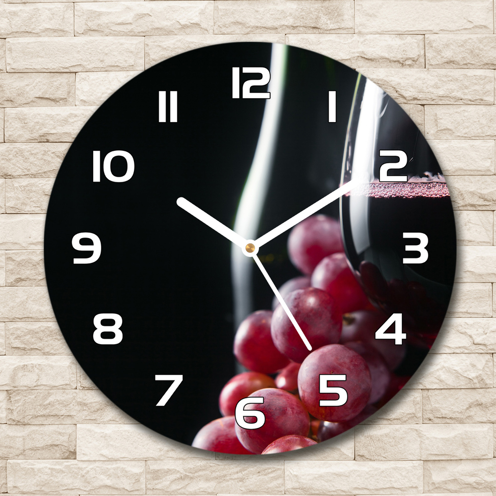 Horloge ronde Raisins et vin