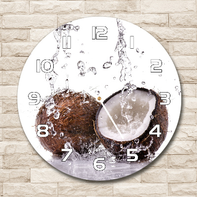 Horloge ronde Noix de coco et eau