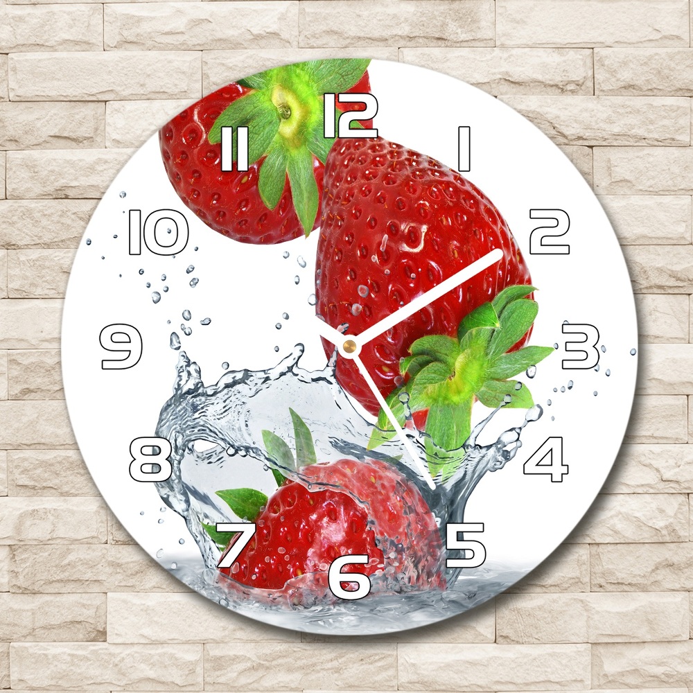 Horloge ronde Fraises et eau