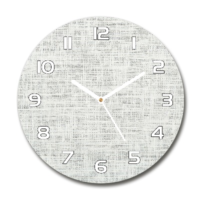 Pendule murale ronde Toile blanche en lin