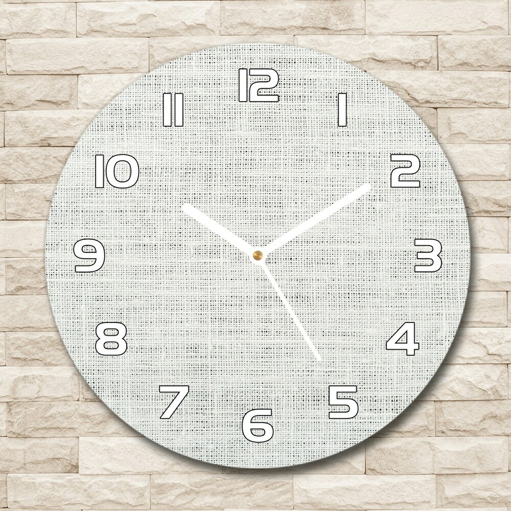 Pendule murale ronde Toile blanche en lin