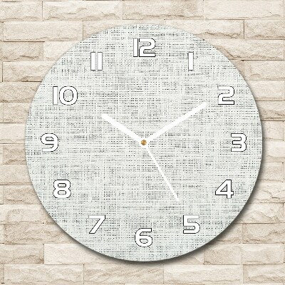 Pendule murale ronde Toile blanche en lin