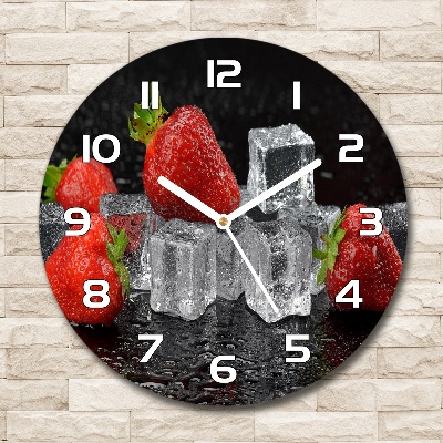 Horloge ronde Fraises et glace