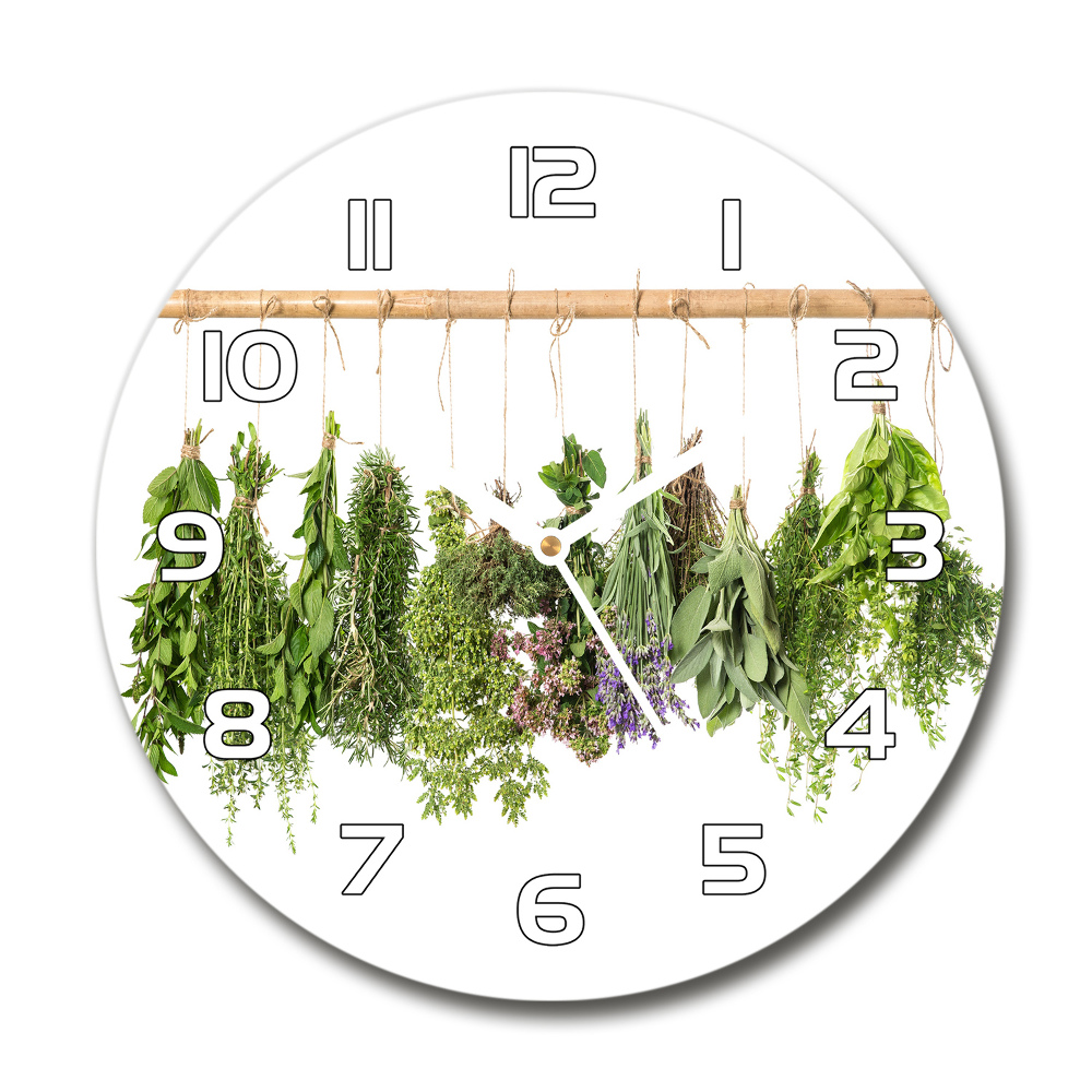 Horloge ronde Herbes sur une ficelle