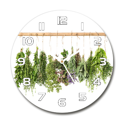 Horloge ronde Herbes sur une ficelle