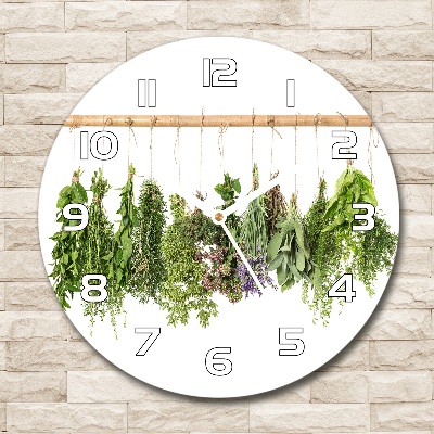 Horloge ronde Herbes sur une ficelle