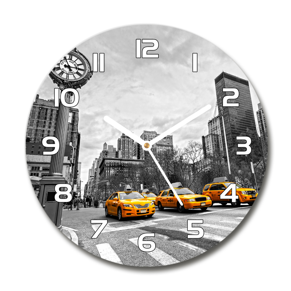 Pendule murale ronde Taxis New York