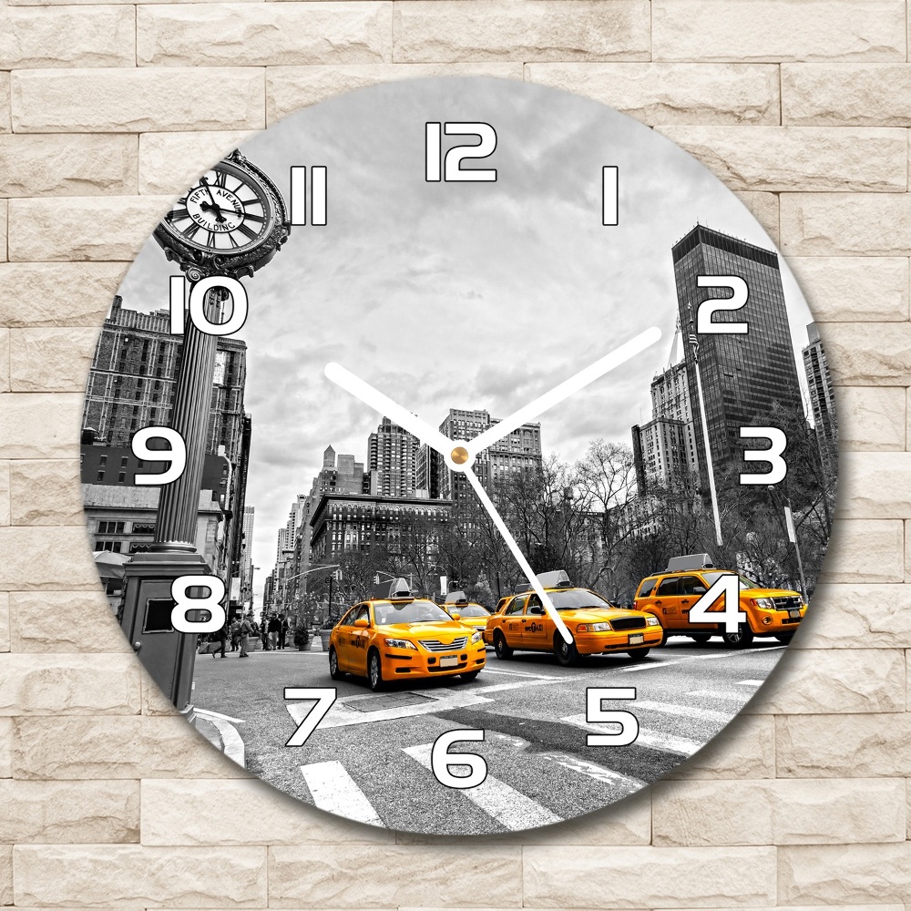 Pendule murale ronde Taxis New York