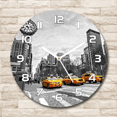 Pendule murale ronde Taxis New York