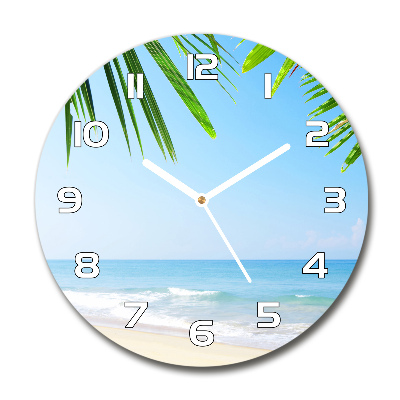 Horloge en verre ronde Plage tropicale