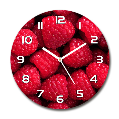 Horloge en verre ronde Motif framboise