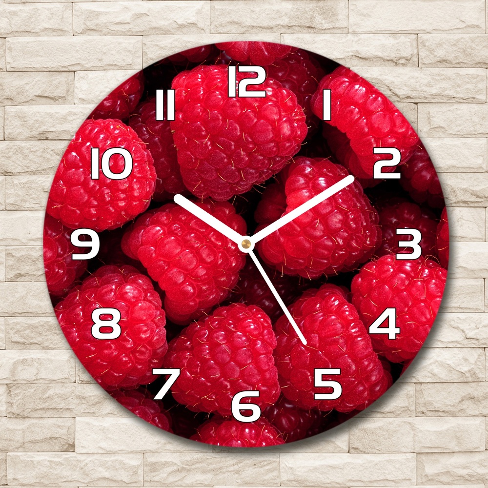 Horloge en verre ronde Motif framboise