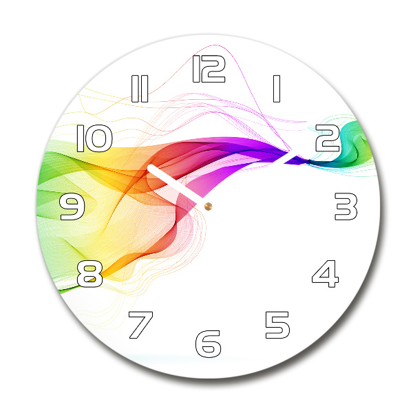 Horloge ronde Abstraction colorée