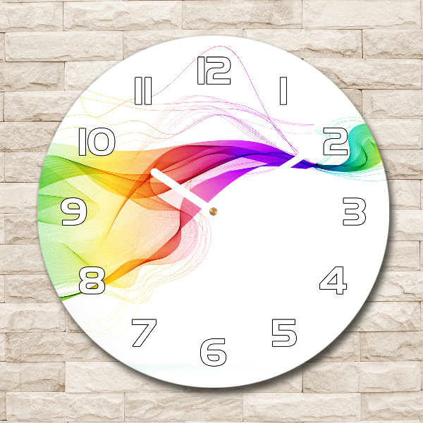Horloge ronde Abstraction colorée