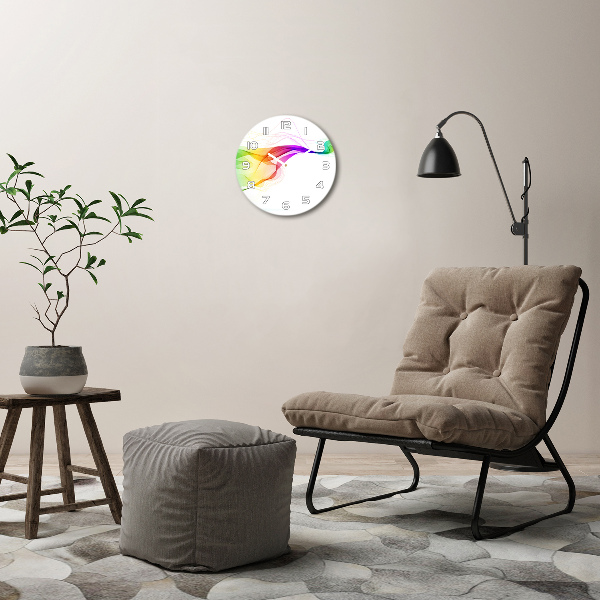 Horloge ronde Abstraction colorée