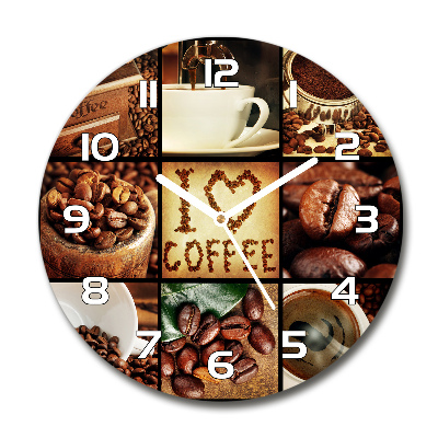 Horloge ronde murale Collage de café