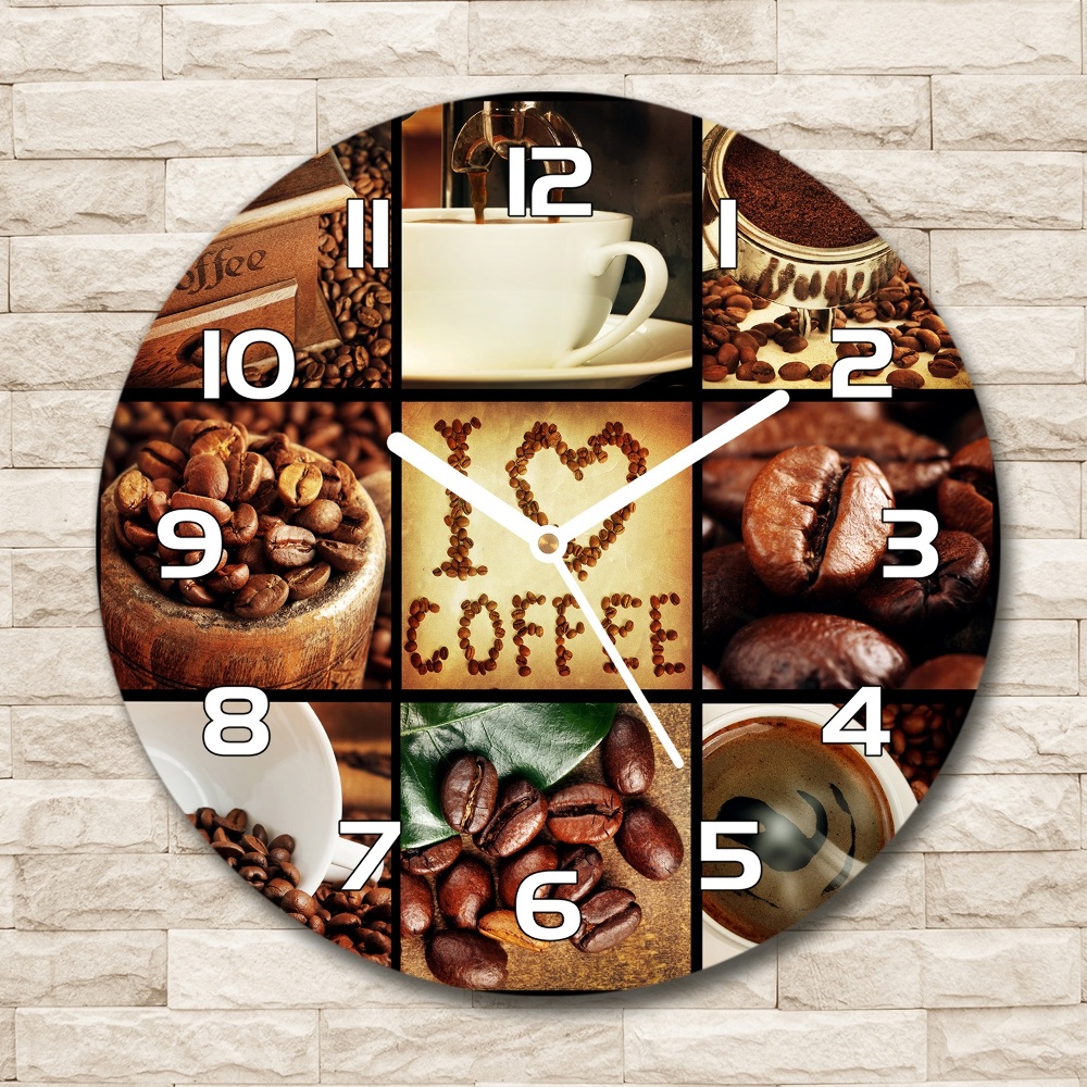 Horloge ronde murale Collage de café