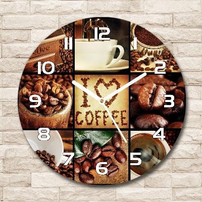 Horloge ronde murale Collage de café