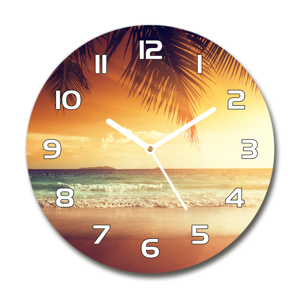 Horloge ronde murale Plage tropicale océan